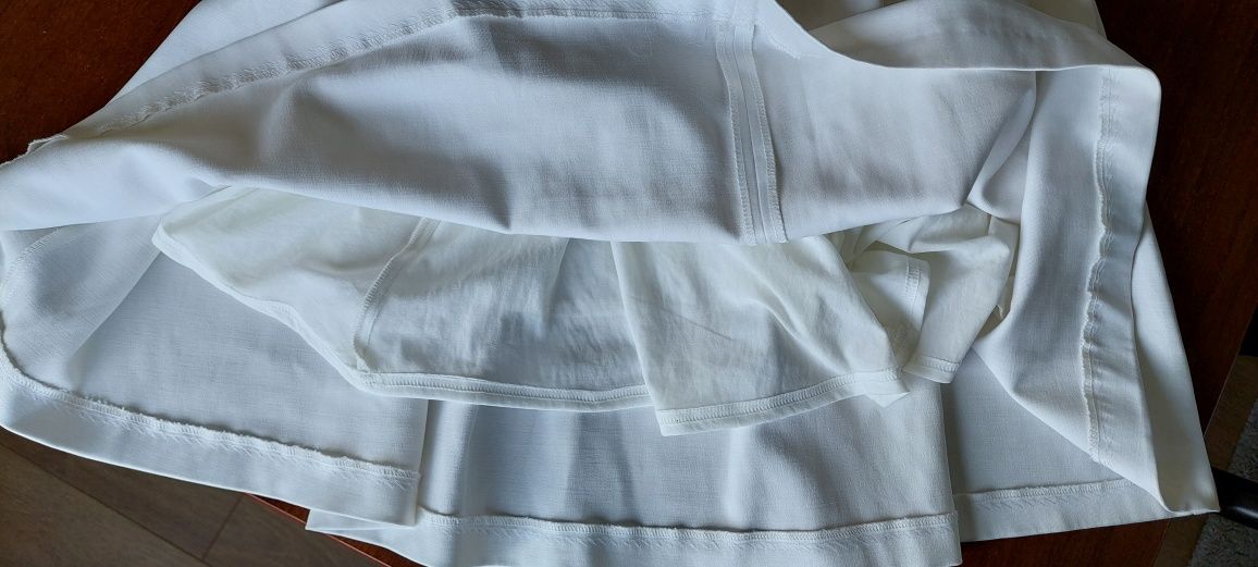 Orsay r.38 biała rozkloszowana sukienka plisy zakładki