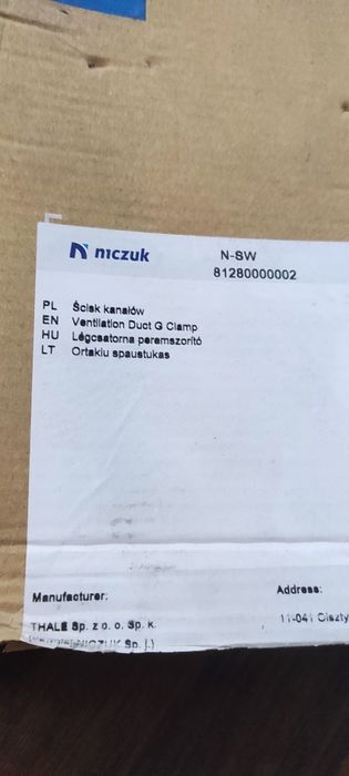 Niczuk Ścisk kanałów wentylacyjnych nierdzewny ścisk, zacisk, klamra d