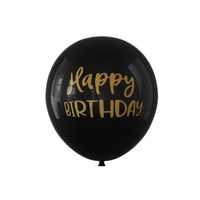 balony czarne  duże na urodziny 100 szt 30 cm happy birthday nadruk