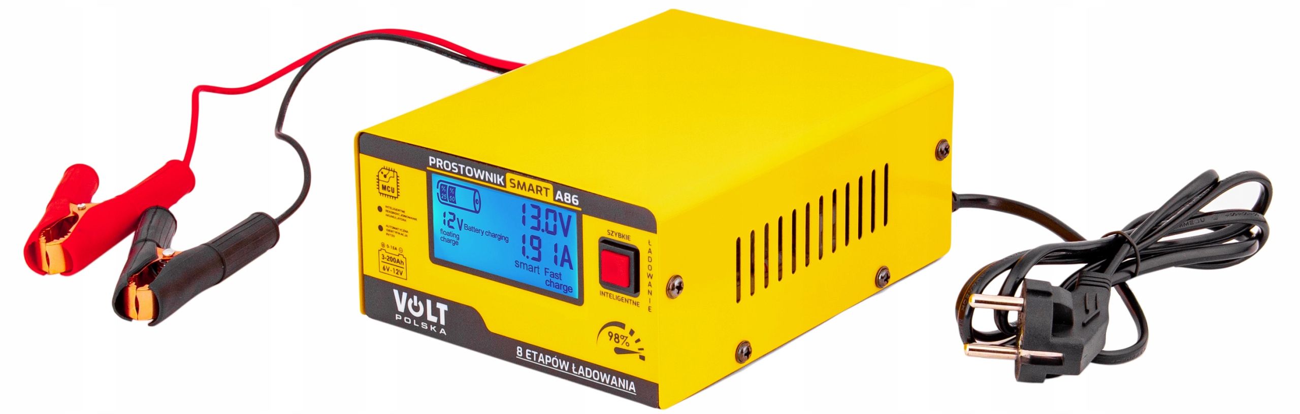 Ładowarka prostownik do akumulatora lcd 6V 12V 15A (PRO49)