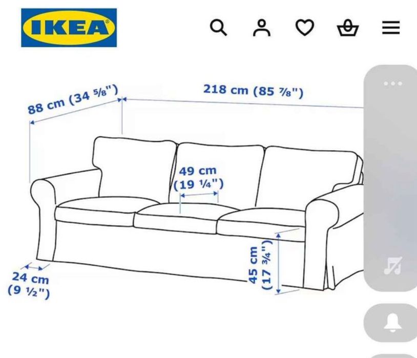 Sofa 3 osobowa Ikea