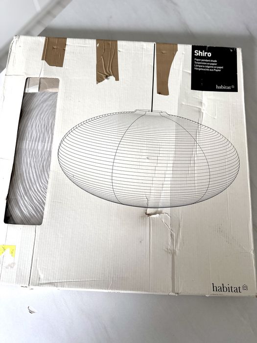 Habitat Shiro abażur klosz do lampy papierowy bialy owalny