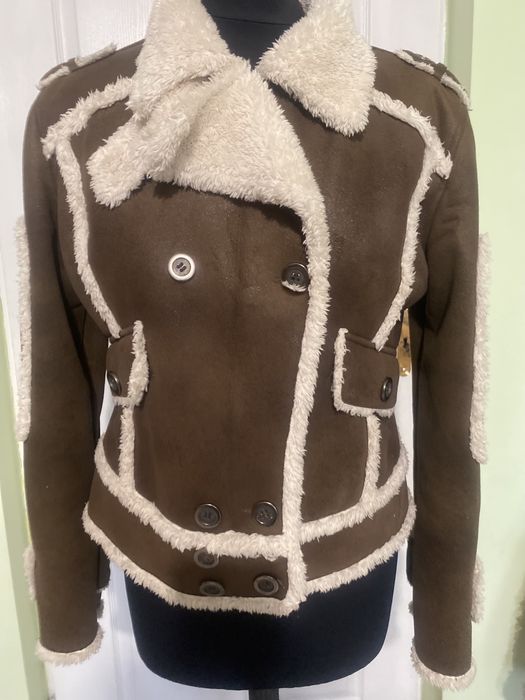 Brązowy kożuszek ramoneska rM