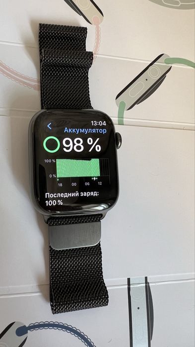 Apple Watch Series 9 45mm Stainless Steel Graphite  Mil Lp CEL