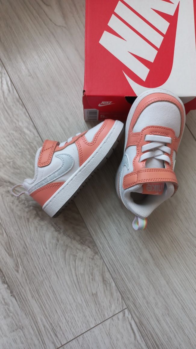 Nike 21 nowe Sneakersy Court Borough buty pomarańczowe tęczowe białe