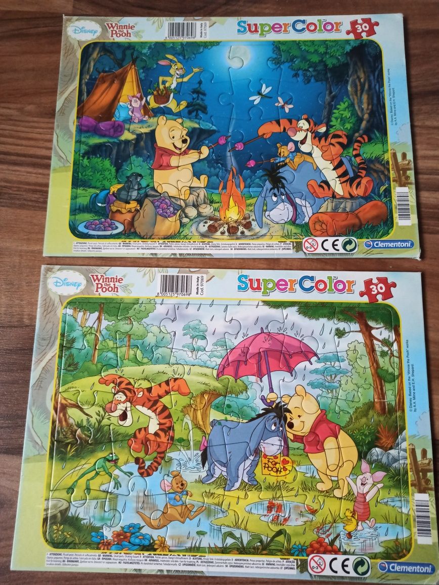 Puzzle Kubuś Puchatek królik Bugs Auta Bob budowniczy