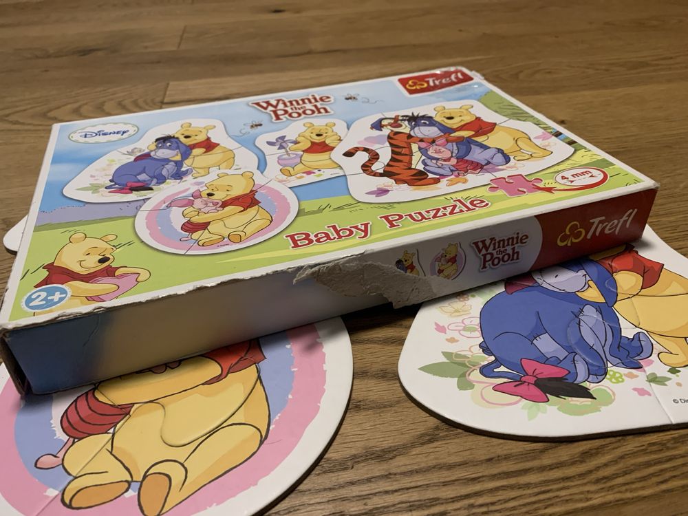 Baby puzzle Kubuś Puchatek 2+ duże grube elementy 4 układanki