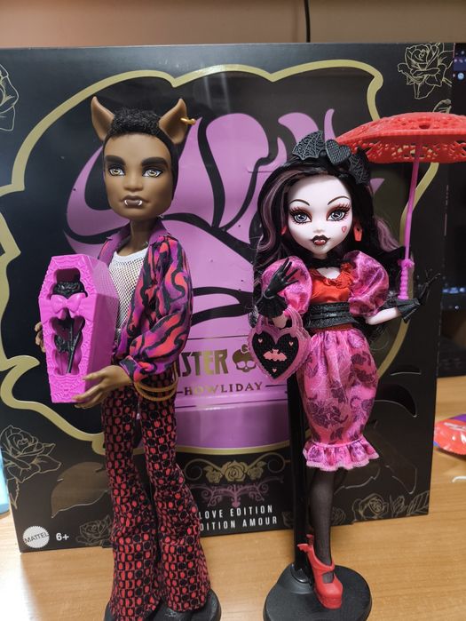 Ляльки Монстр хай Howliday Love Edition Draculaura & Clawd Wolf