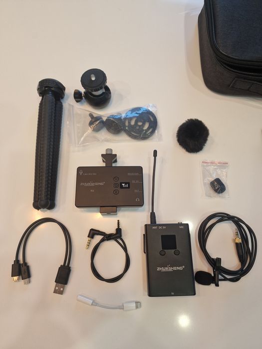 Microfone sem fios lapela para produções de vídeo