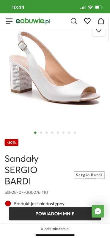 Buty ślubne Sergio Bardi 37