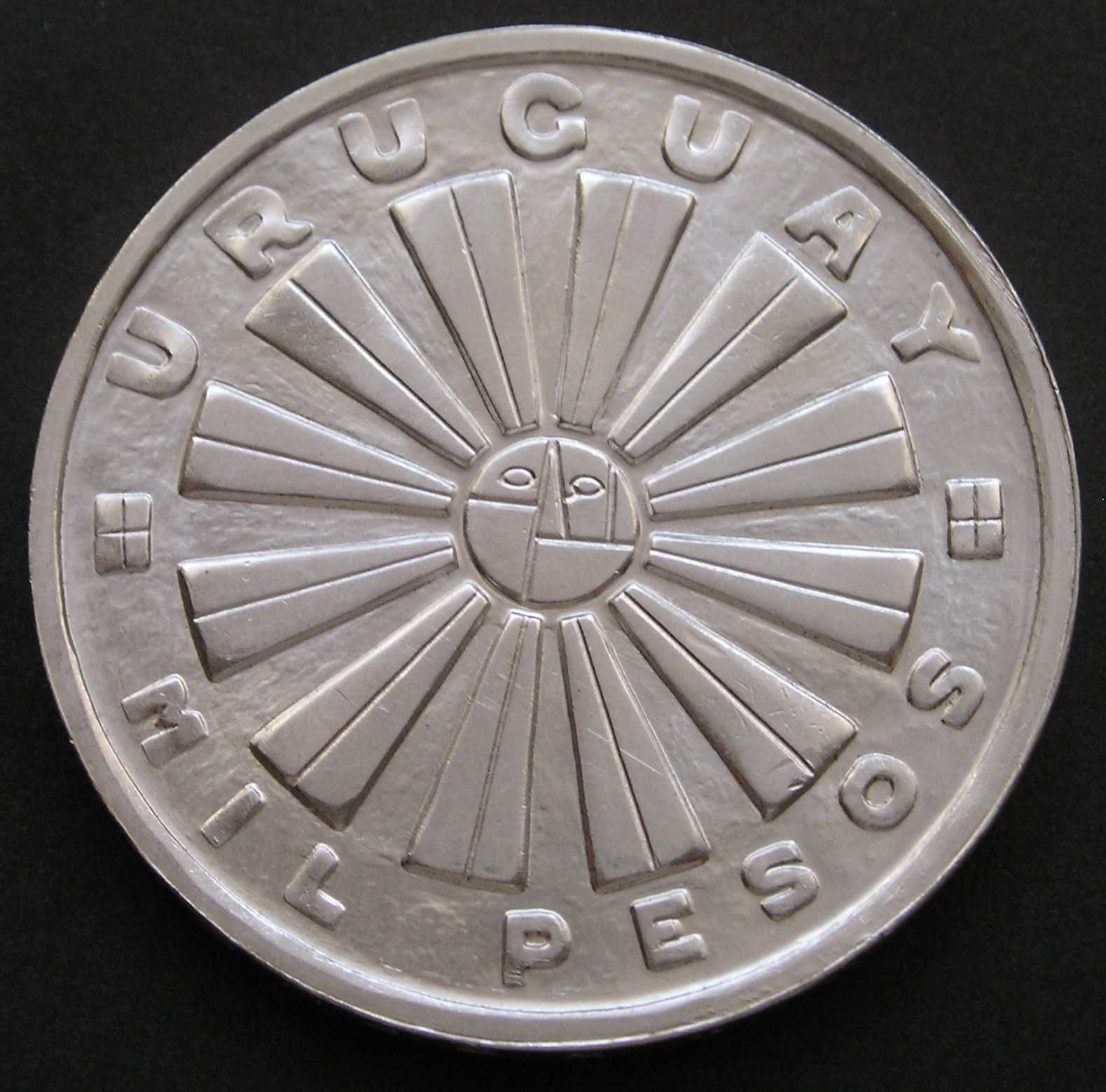Urugwaj 1000 pesos 1969 - F.A.O. - srebro - stan 1/2