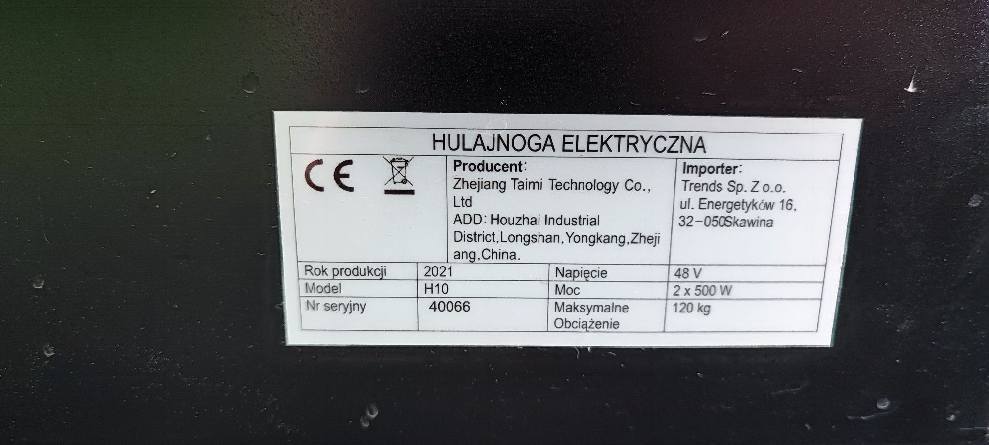 Hulajnoga Tomini H10 PRO — hamulce hydrauliczne,