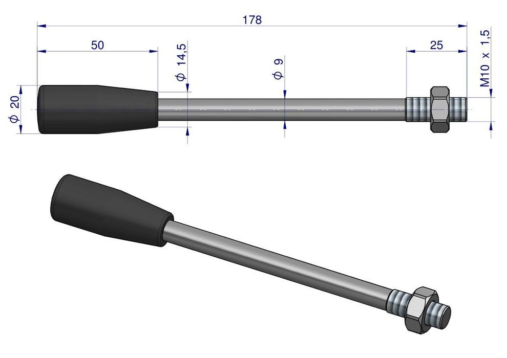 Dźwignia do rozdzielaczy hydraulicznych W80L Waryński
