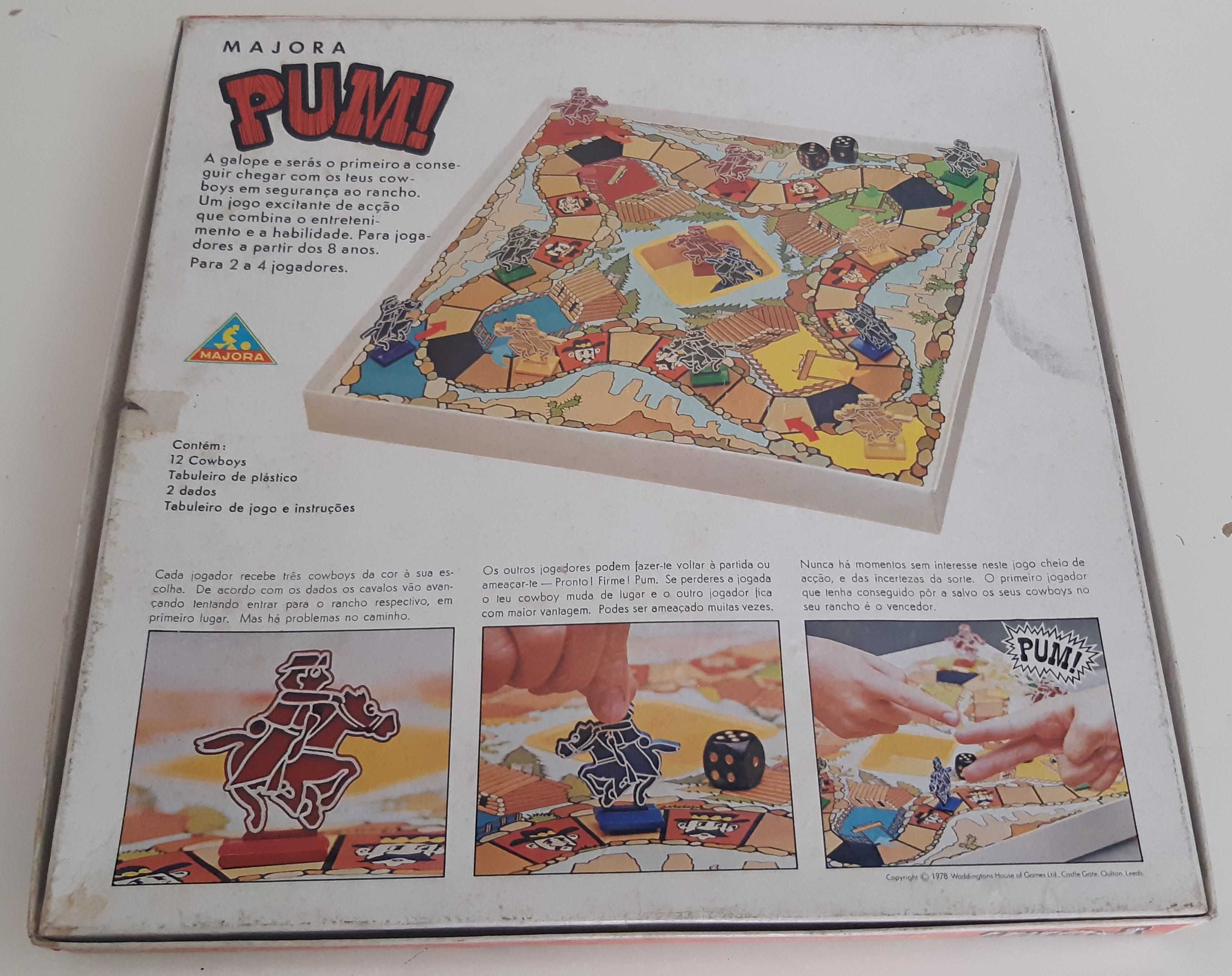 Retro Vintage Antigo Jogo Tabuleiro MAJORA Pum! Completo