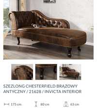 Elegancki i klasyczny Szezlong (skóra )  -Chesterfield