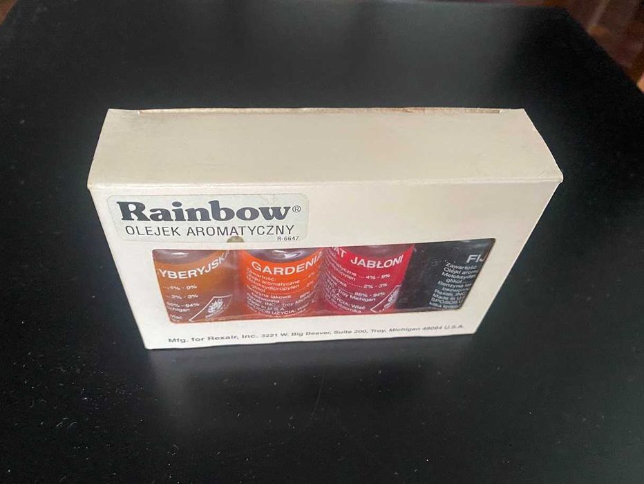 Olejki zapachowe oryginalne USA komplet zestaw 4 sztuk do Rainbow hit