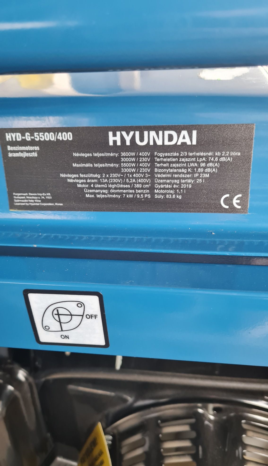 Новый генератор Hyundai HYD-G-5500/400