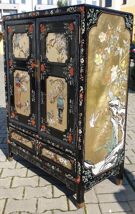 Komoda szafka Chinoserie - Sztuka Chin - ręcznie malowana