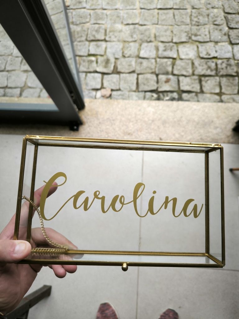 Caixa de vidro personalizada "Carolina"