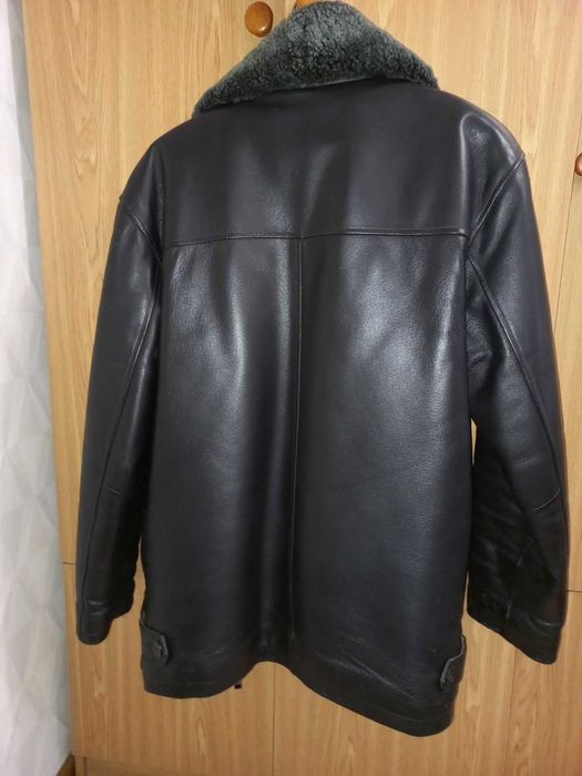 Зимняя кожаная мужская куртка