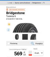 Nowe Opony Bridgestone Turanza 215/60R17 i Continental EcoContact 
Tur