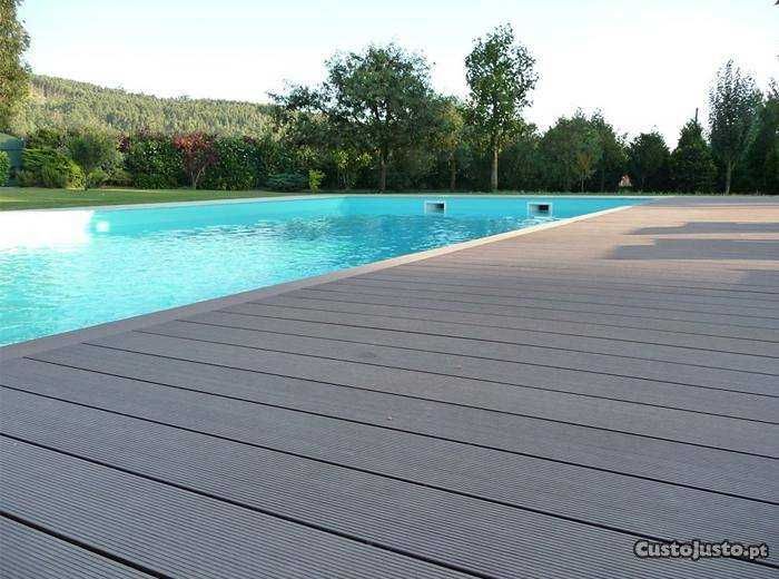 DECK COMPÓSITO WPC CINZENTO 2900x145x25mm (ENVIO GRÁTIS)