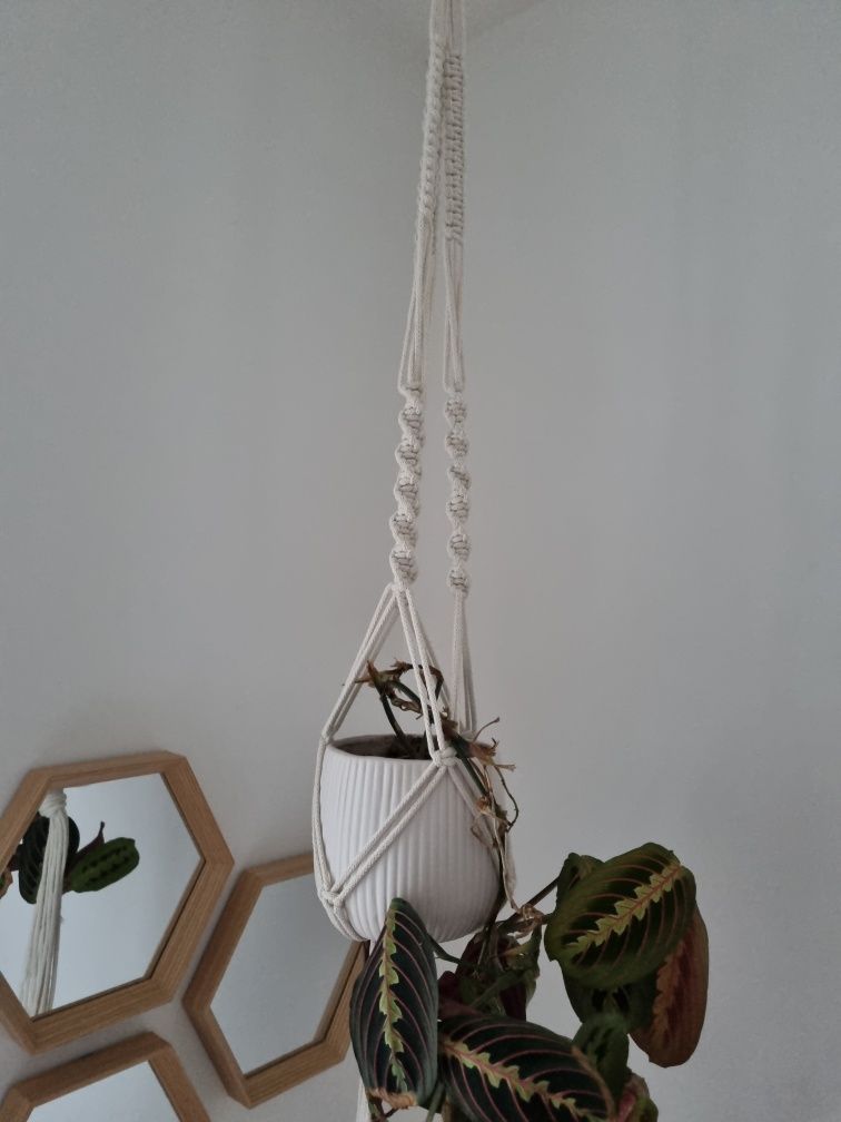 Makrama kwietnik ze sznurka boho handmade