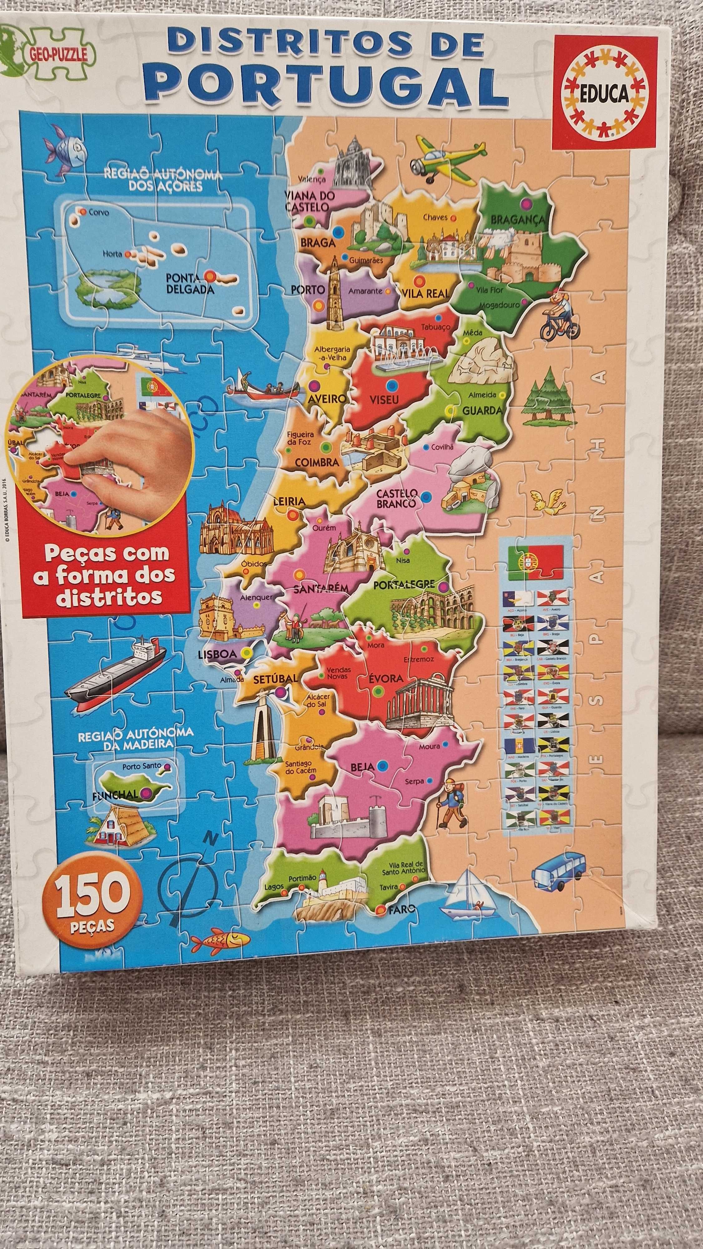 Educa Puzzle - Distritos de Portugal, 150 peças