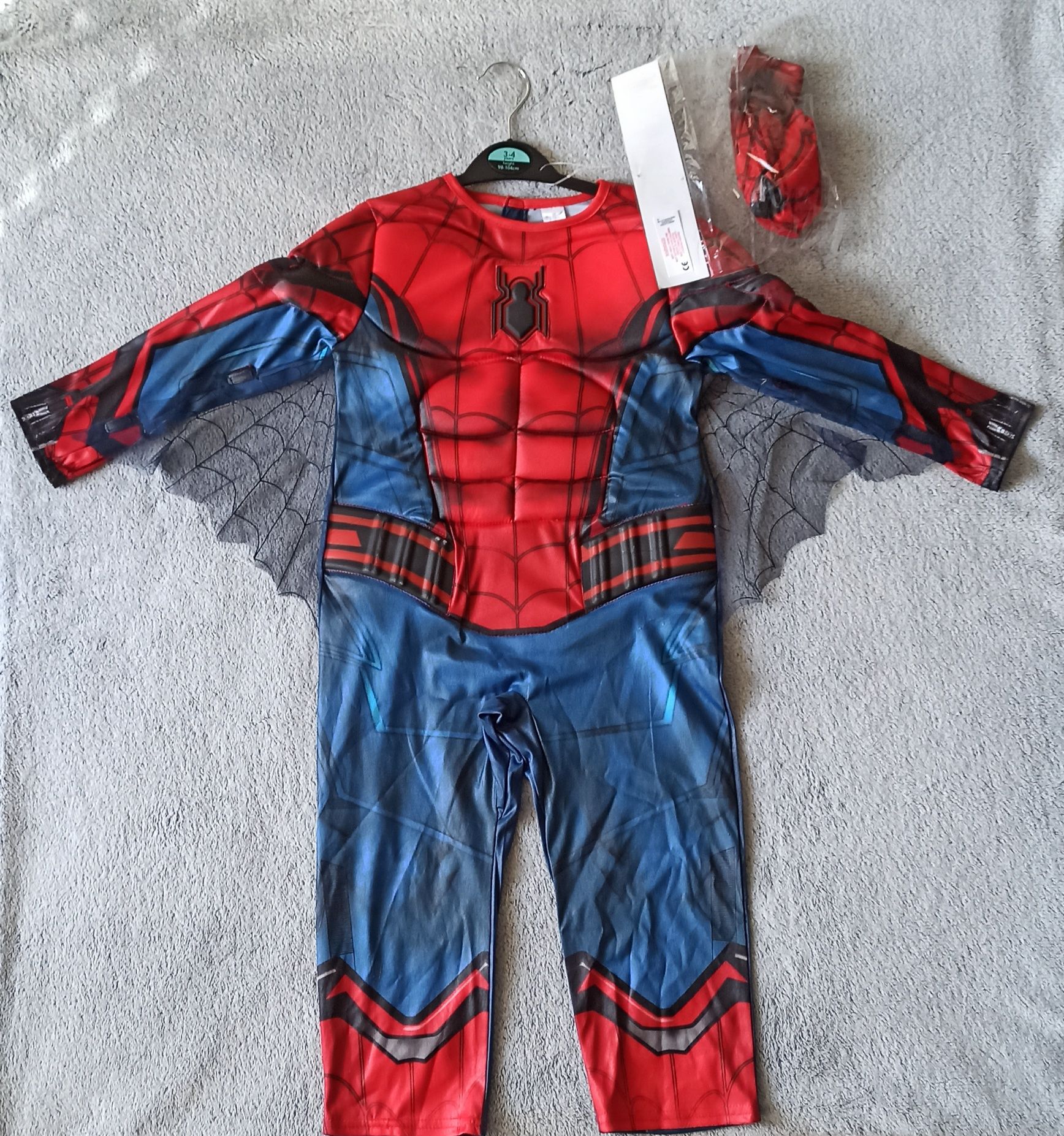 Spider-Man strój kostium 98 104 przebranie nowe miękkie mięśnie