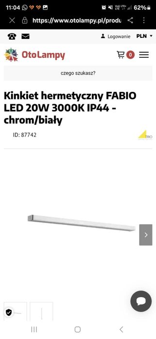 Kinkiet hermetyczny Fabio led biały Nowy