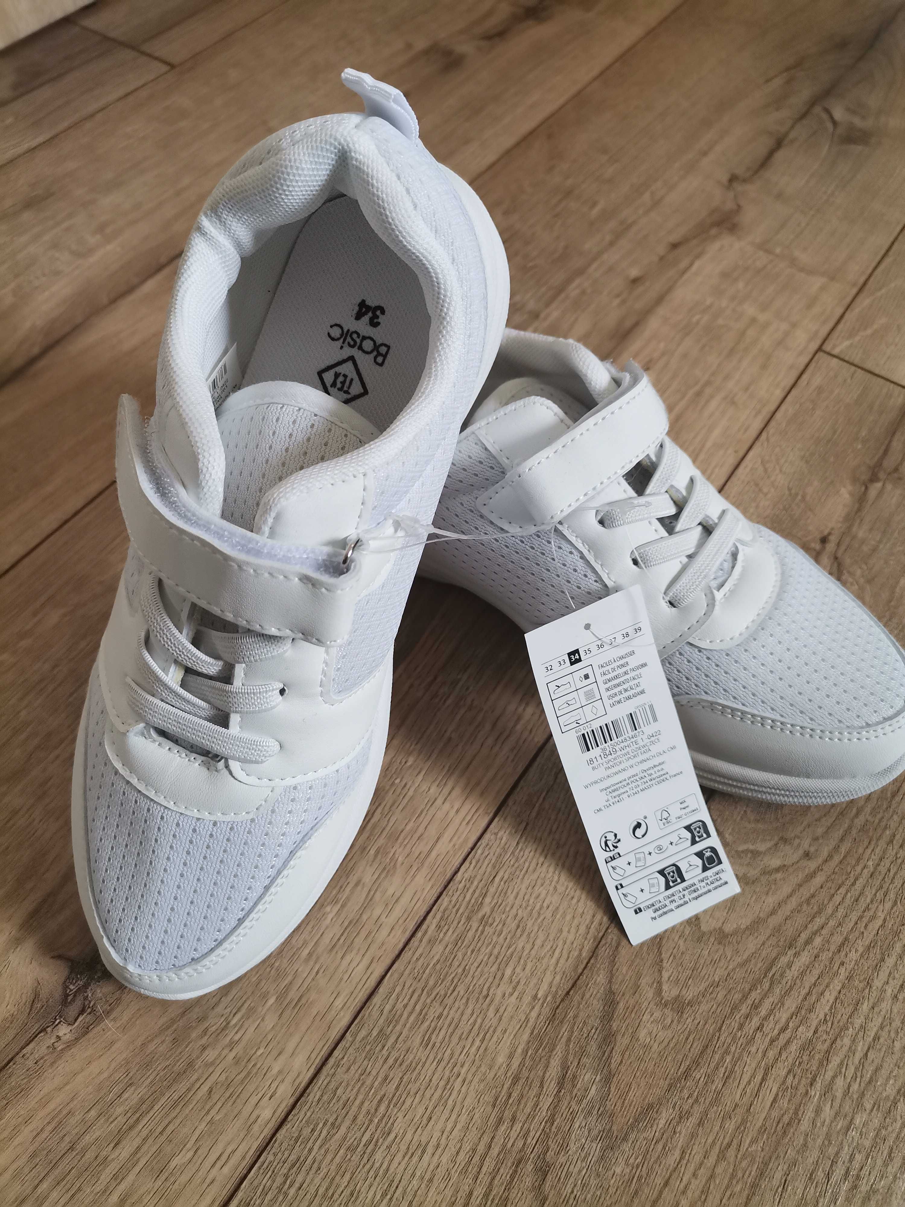 Białe adidasy, buty sportowe roz. 34