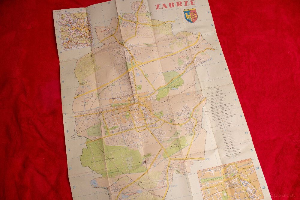 Mapa plan miasta Zabrze 1985