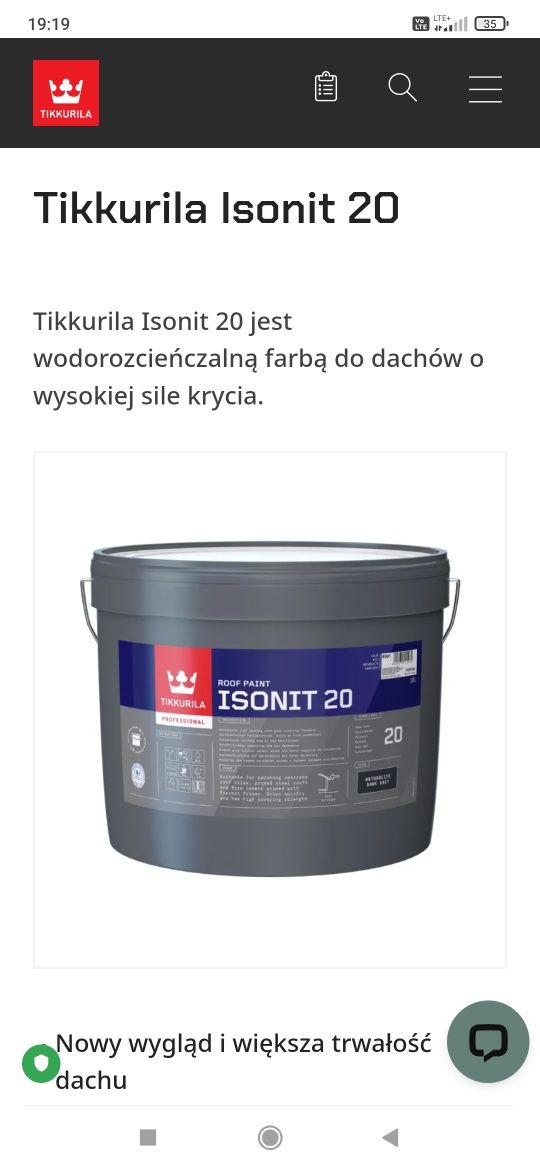 Farba na dach isonit 20 antracyt