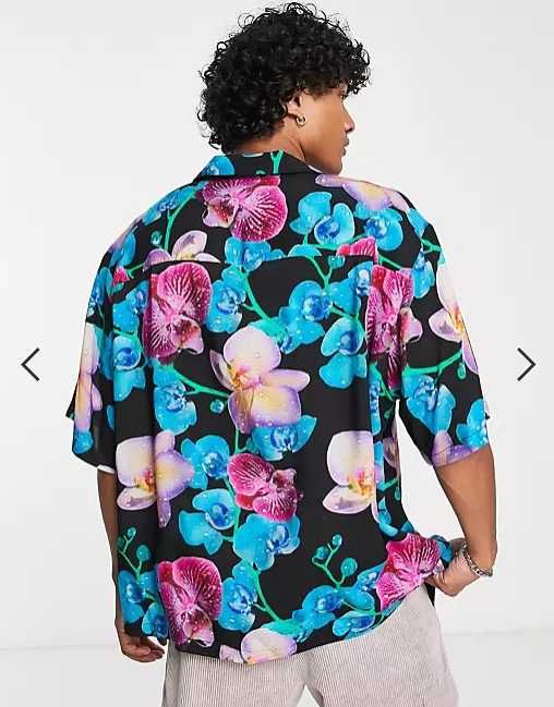 Рубашка/гавайка ASOS - Oversized Boxi-fit Floral Shirt