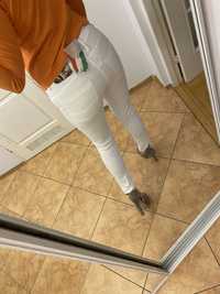 Made in italy Anna Chloe’s Włoskie spodnie rurki białe skiny 36 S M 38