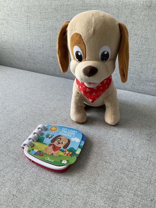 Interaktywny piesek Lucky czytajacy bajkę Chicco