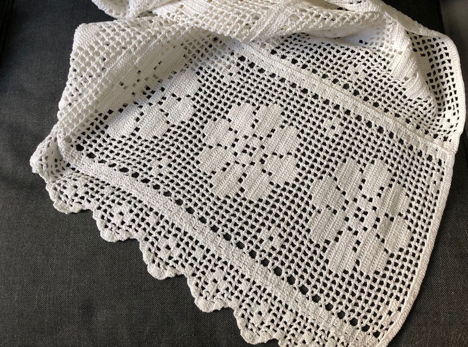Colchas brancas em Crochet