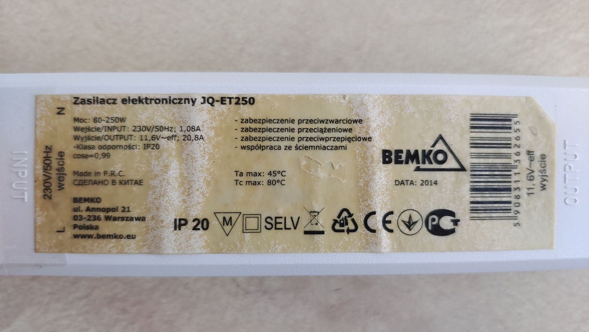 Zasilacz LED halogen 12V 250W