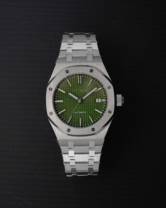 Zegarek Seiko Mod Royal Oak Oliwkowa Zielona Tarcza