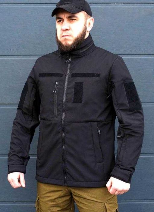 Тактична куртка для охранны staff soft shell garpun black