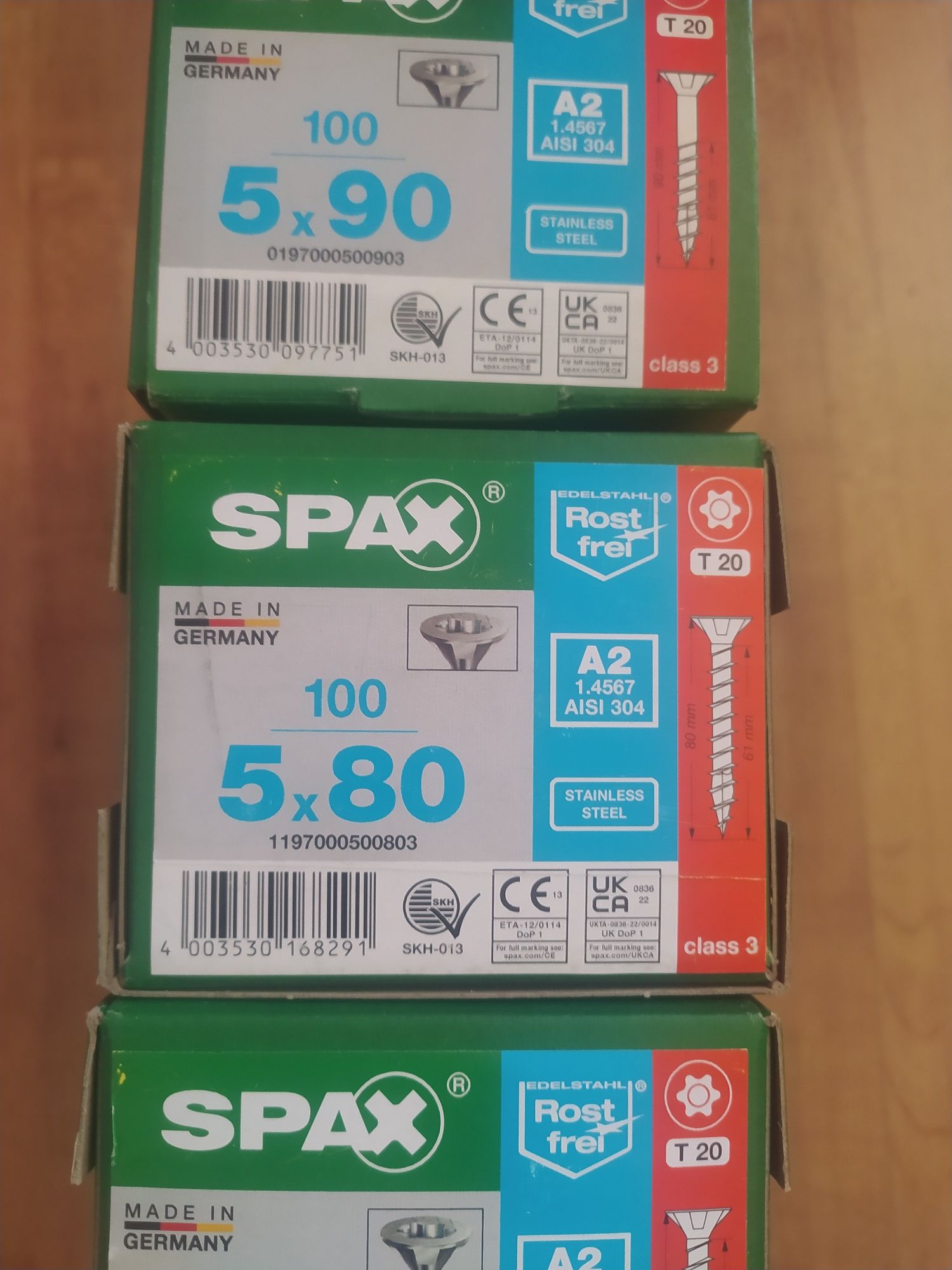 Wkręty Nierdzewne Spax 5x90 Stal A2 Op. 100 sztuk