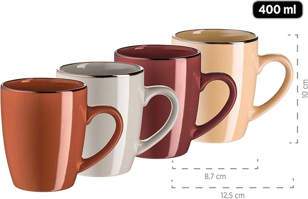 Talerze kubki miski MÄSER zestaw naczyń dla 4 osób