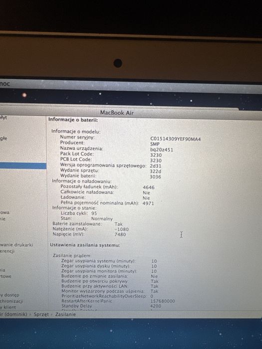 !!okazja!! Mcbook air intel core i5 4 gb ram a1370