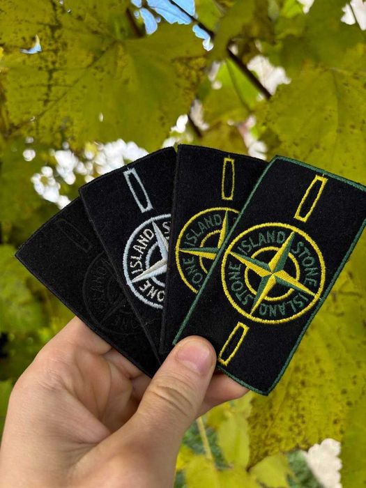 Нашивка Патч Stone Island Black Ghost Чорний , Гудзики Стоник