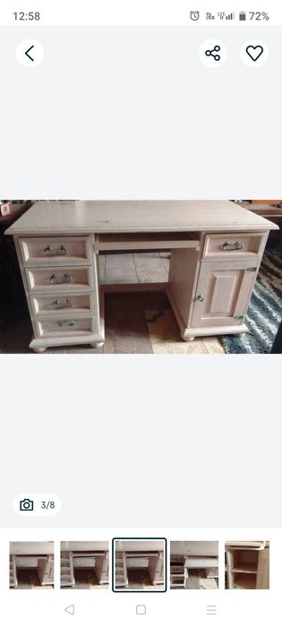 Biurko drewniane w stylu retro Vintage