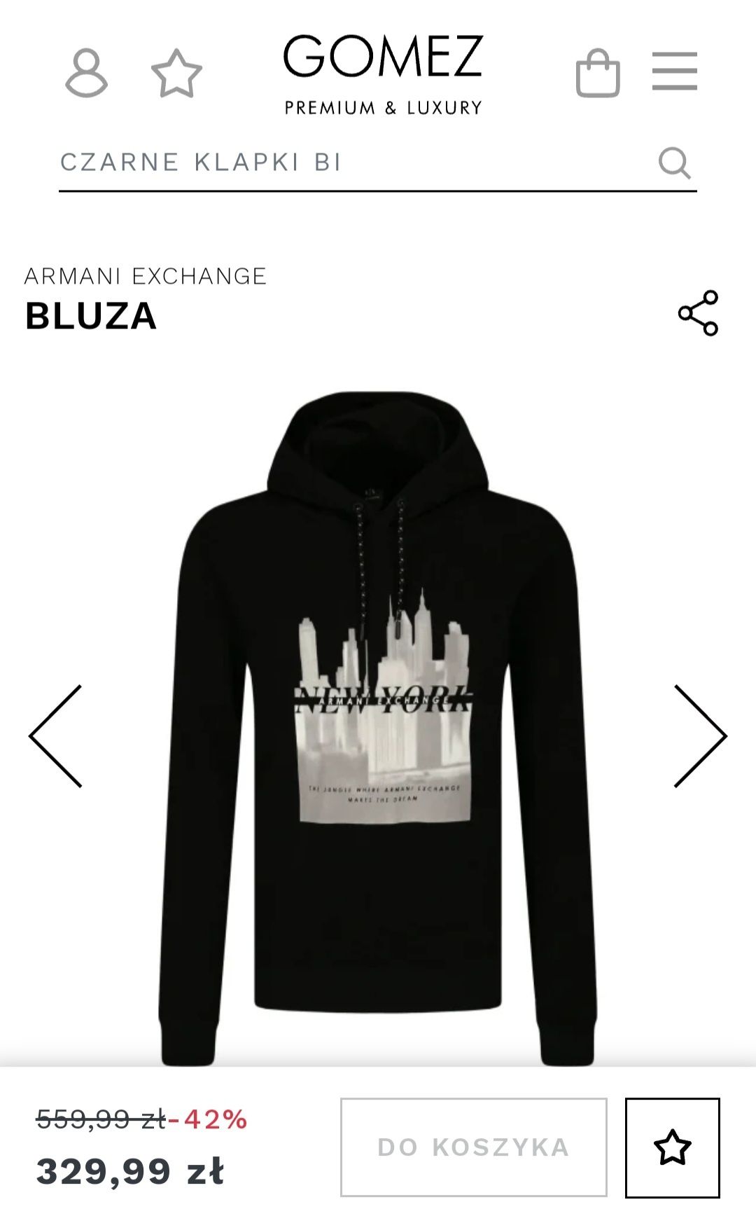 Armani exchange nowa bluza męska z kapturem r. L