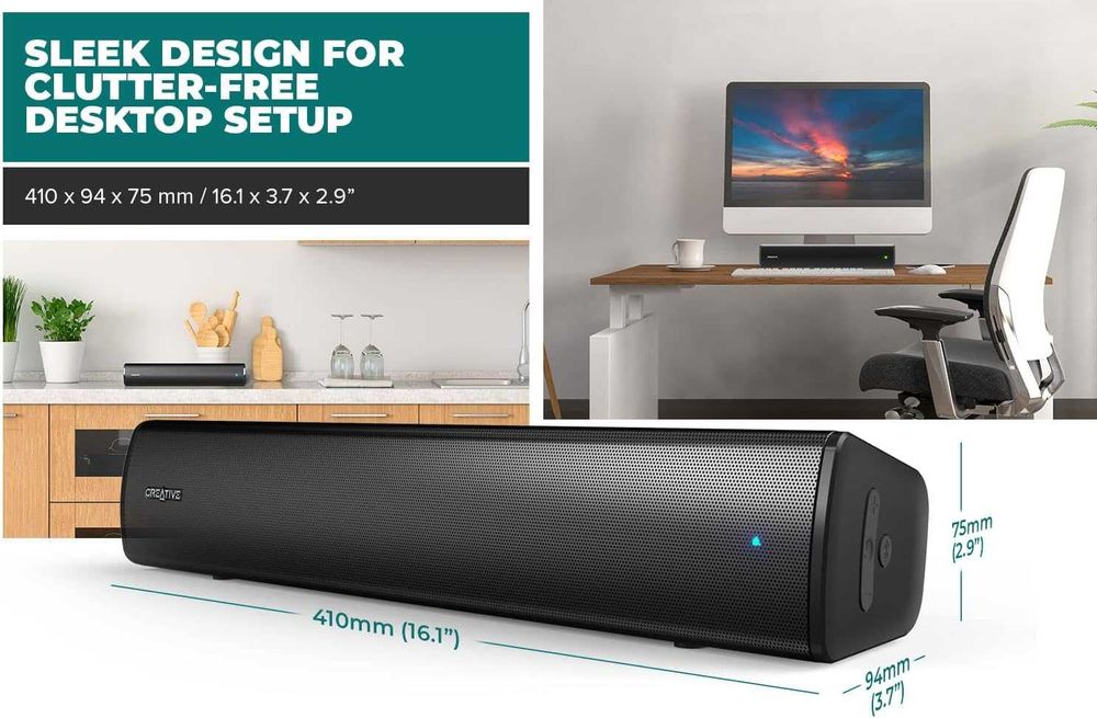 Coluna Creative Labs Stage Air V2 USB-C e Bluetooth 5.3 20W (Selada)