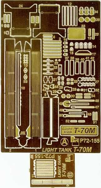 Elementy do waloryzacji modelu czołgu lekkiego T-70M Part P72-155