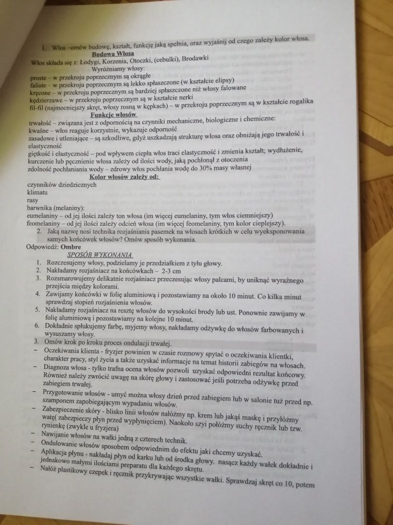Egzamin mistrzowski/Czeladniczy- Fryzjer
