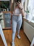 Szare dresy prettylittlething plt sznurowanie wysoki stan high waist b